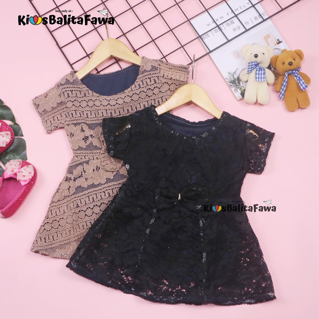 Dress Icha Brukat uk Bayi 0-6 Bulan / Dres Brokat Anak Perempuan Gaun Brukat Pesta Baju Import Baby Cewek