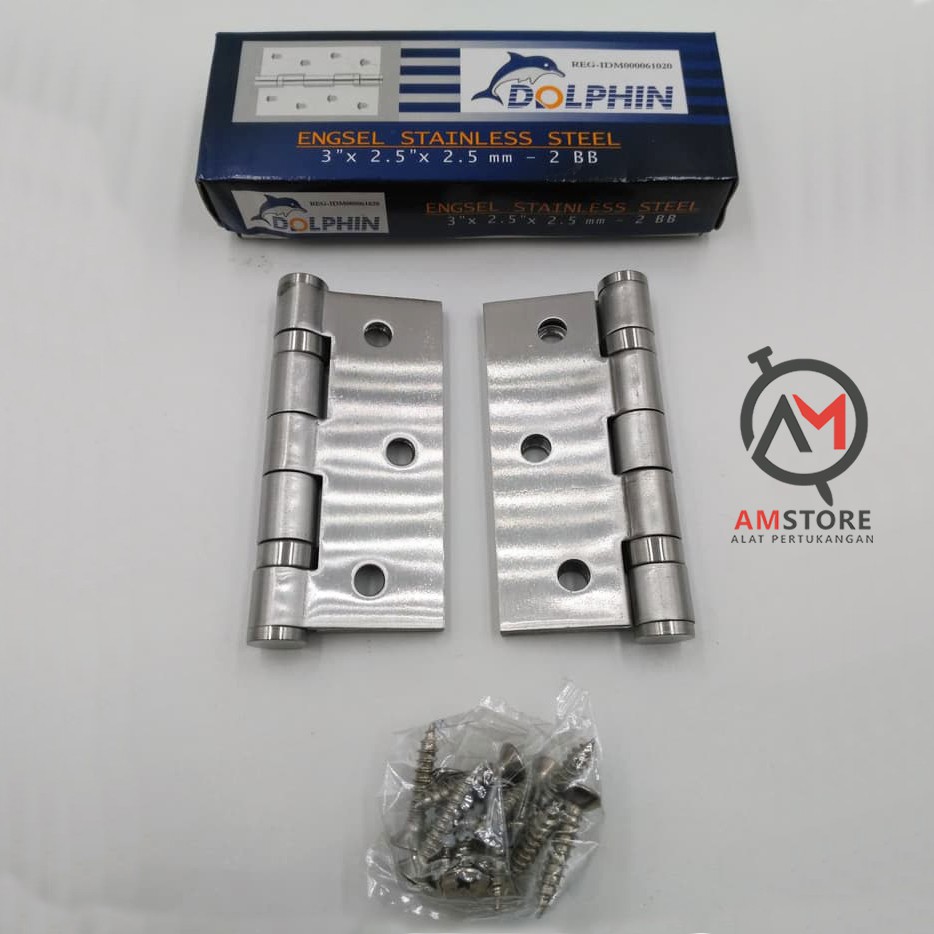 Engsel Pintu - Jendela Stainless Tebal Dolphin 3 inch