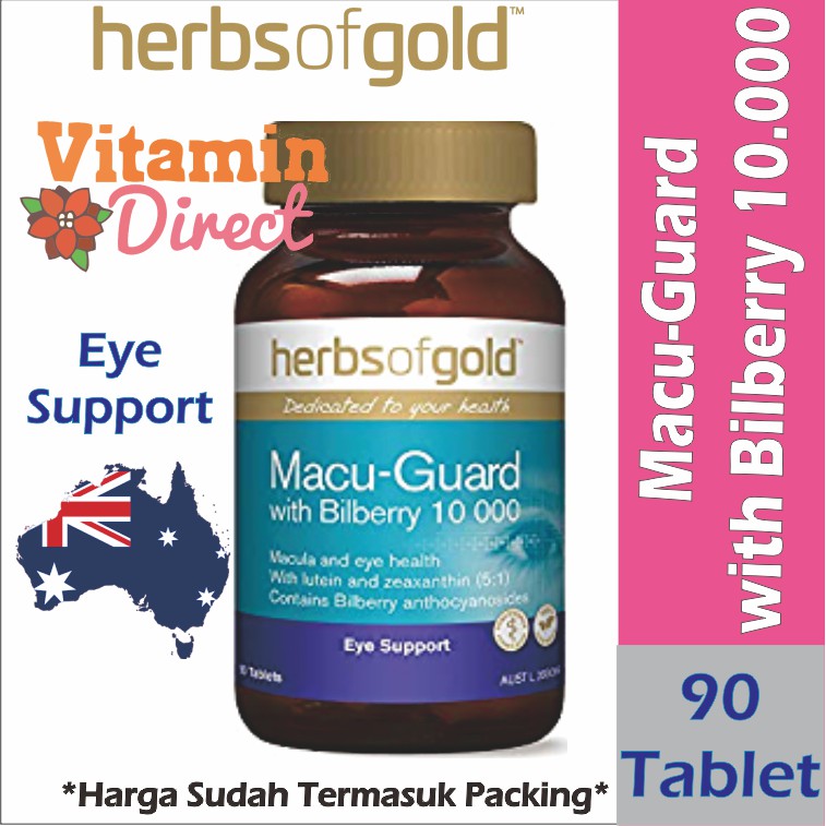 Herbs of Gold Macu Guard with Bilberry 10000 mg 90 Tablets Vitamin Mata EYE