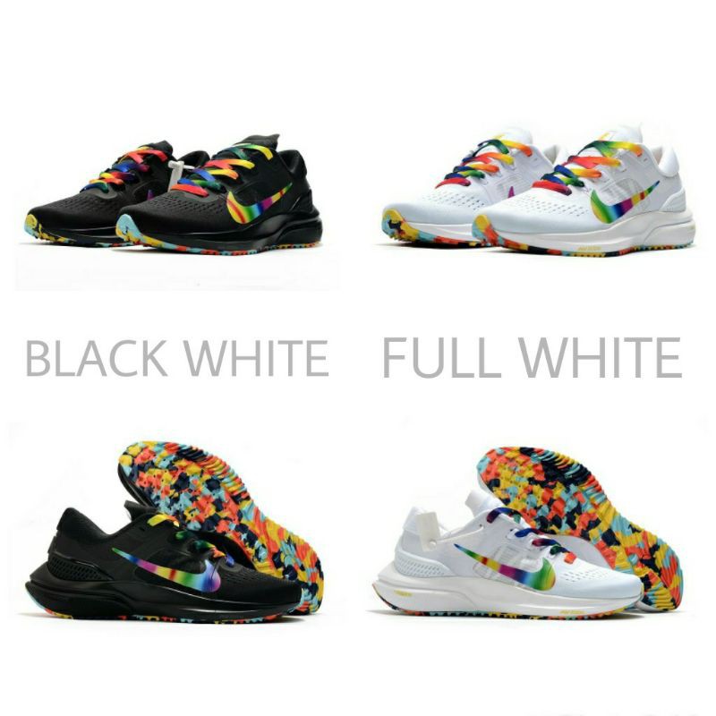 nike shoes for men black and white Sepatu lari nike zoom vomero 15 black white muliticolor premium quality