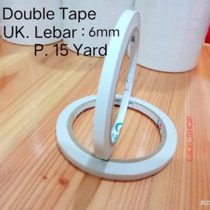 

Double Tape Putih Uk. 6mm x15 Yard Merk STAR TAPE (1 pcs )