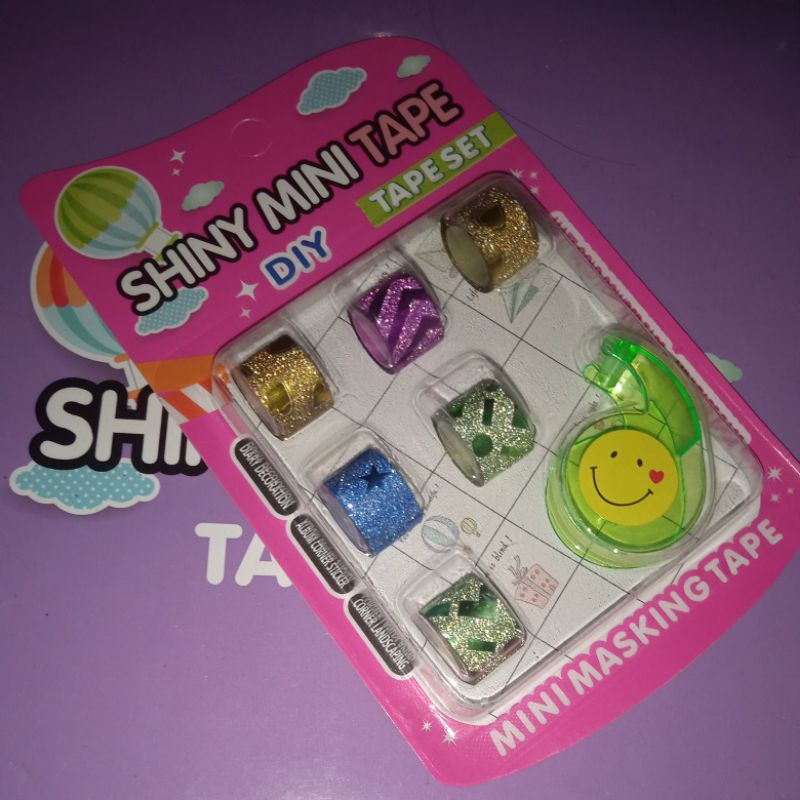 

shiny mini tqpe, diy tape set plaster glitter lucu