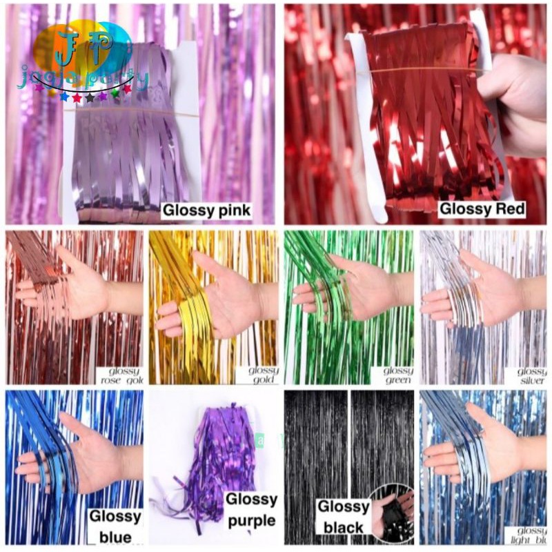 Tirai rumbai backdrop foil tirai foil tirai foil curtain tirai pesta tirai ulang tahun