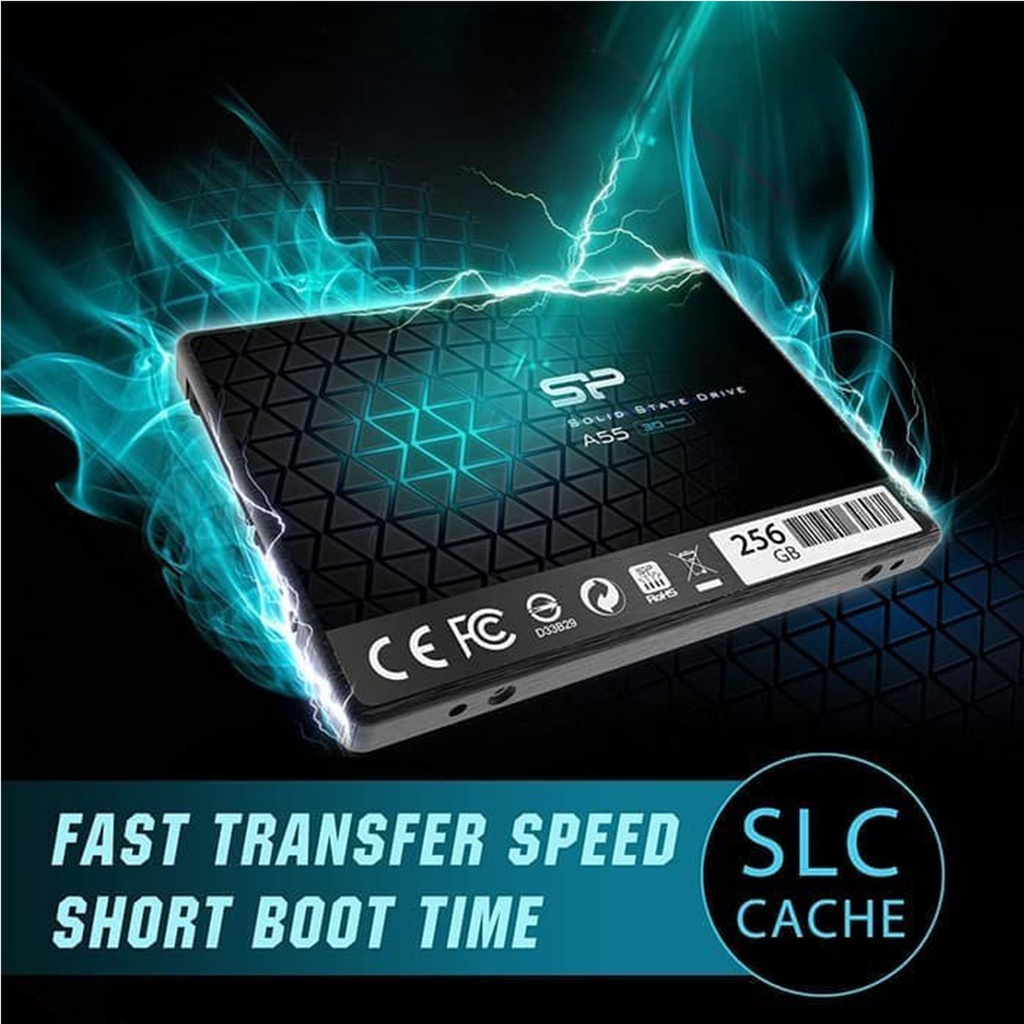 PAKET SSD DAN CADDY Silicon Power ACE A55 256GB SATA III 2.5&quot; 3D TLC