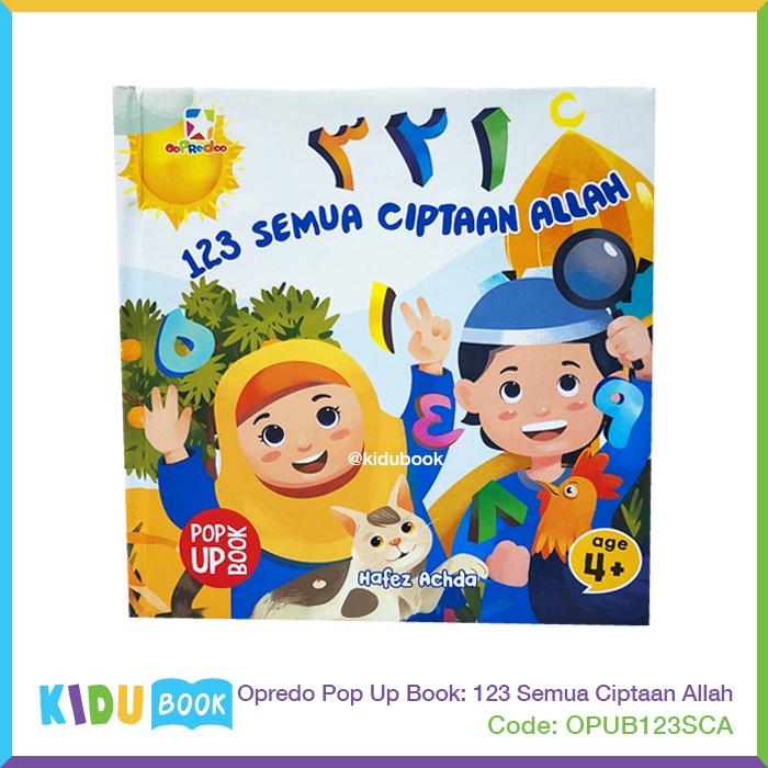 Buku Bayi dan Anak Belajar Menghitung Mengenal Ciptaan Allah dan Belajar Angka Arab Opredo Pop Up Book: 123 Semua Ciptaan Allah Kidu Baby