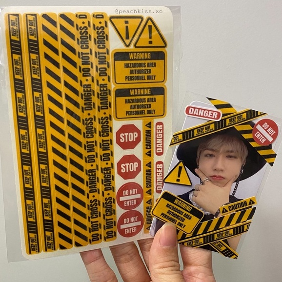 Stiker Dekorasi Deco Photocard / Journal / Polcos Warning Sign (Waterproof) by @peachkiss.xo