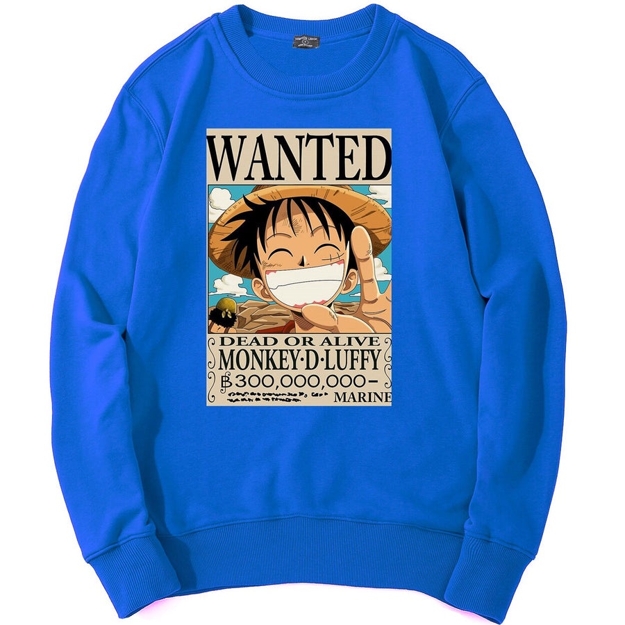 WANTED Sweatshirt Basic Anime II Sweater Crewneck WANTED One Piece ( Pria &amp; Wanita )