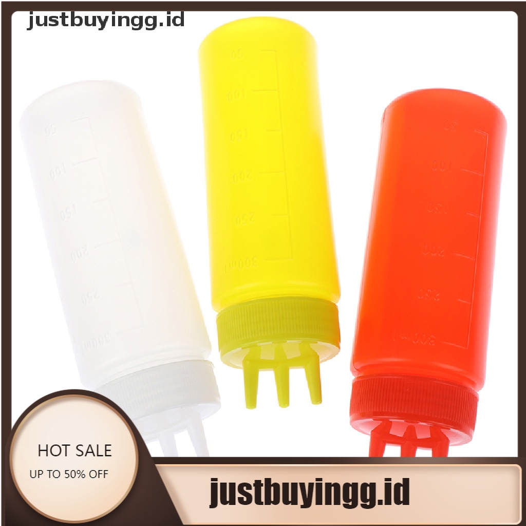 (Justbuyingg.Id) Botol Squeeze 3 Lubang Untuk Saus / Cuka / Minyak / Kecap