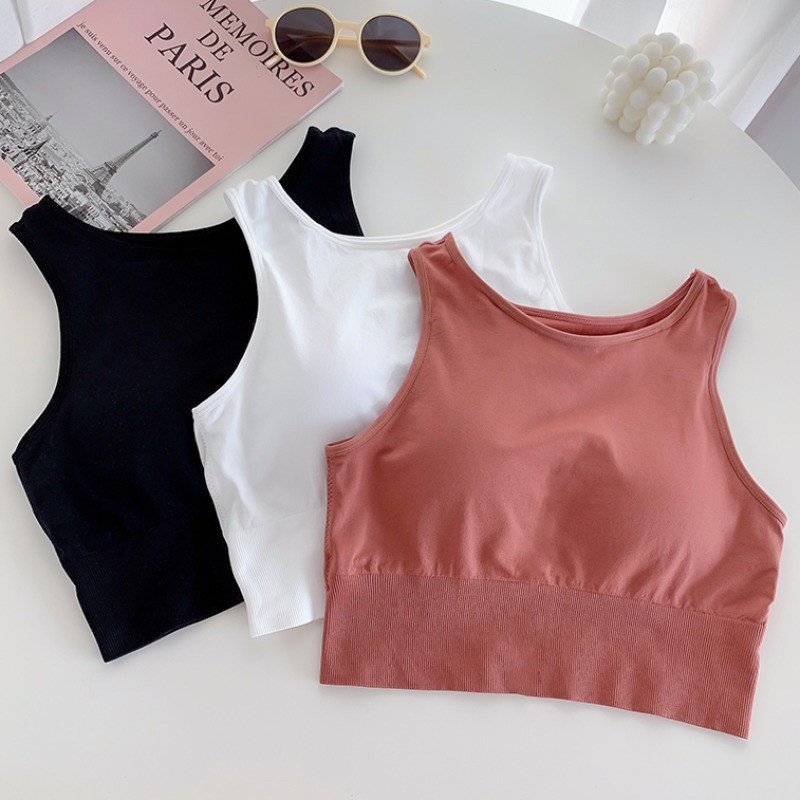 Gobra ♕ PW113 Pakaian Tanktop Fashion Wanita Korea Push Up Tanpa Kawat Kasual Seksi Import Jakarta-3