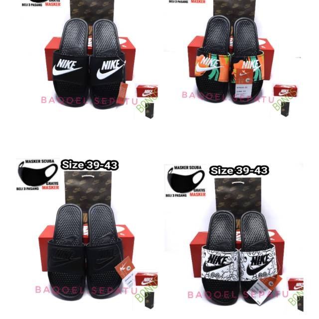 SENDAL PRIA WANITA  NIKE  BENASSI SWOOSH SLOP SLIDE FLIP 