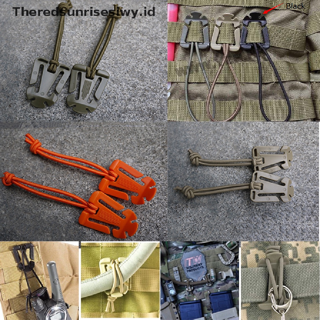 (Theredsunrisesiwy.Id) 1pc Klip Buckle Gantung Tali Elastis Taktis Dominator Pals Molle Edc