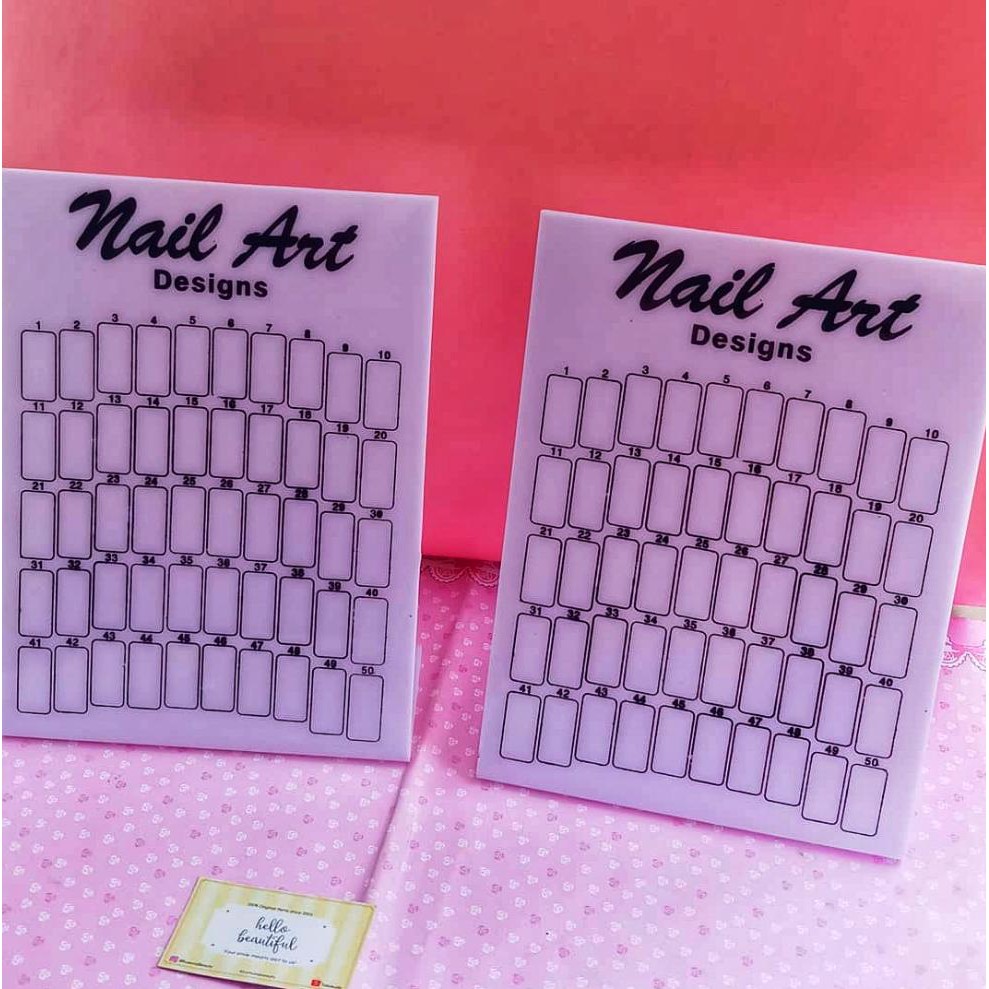 PAPAN DISPLAY NAIL ART DISPLAY ACRYLIC EXHIBITON WHITE