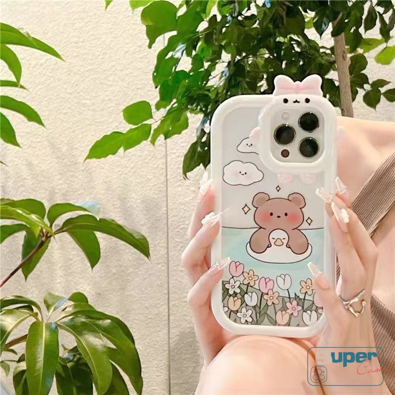 Soft Case Motif Kartun Beruang 3D Untuk IPhone 6 6S 7 8 14 Plus 11 13 12 14 Pro MAX XR X XS MAX SE