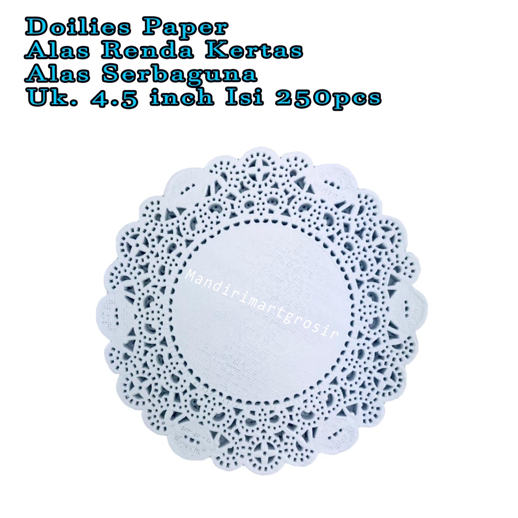 Alas Renda Kertas *Doilies Paper * Alas Serbaguna * 4.5 inch 250pcs