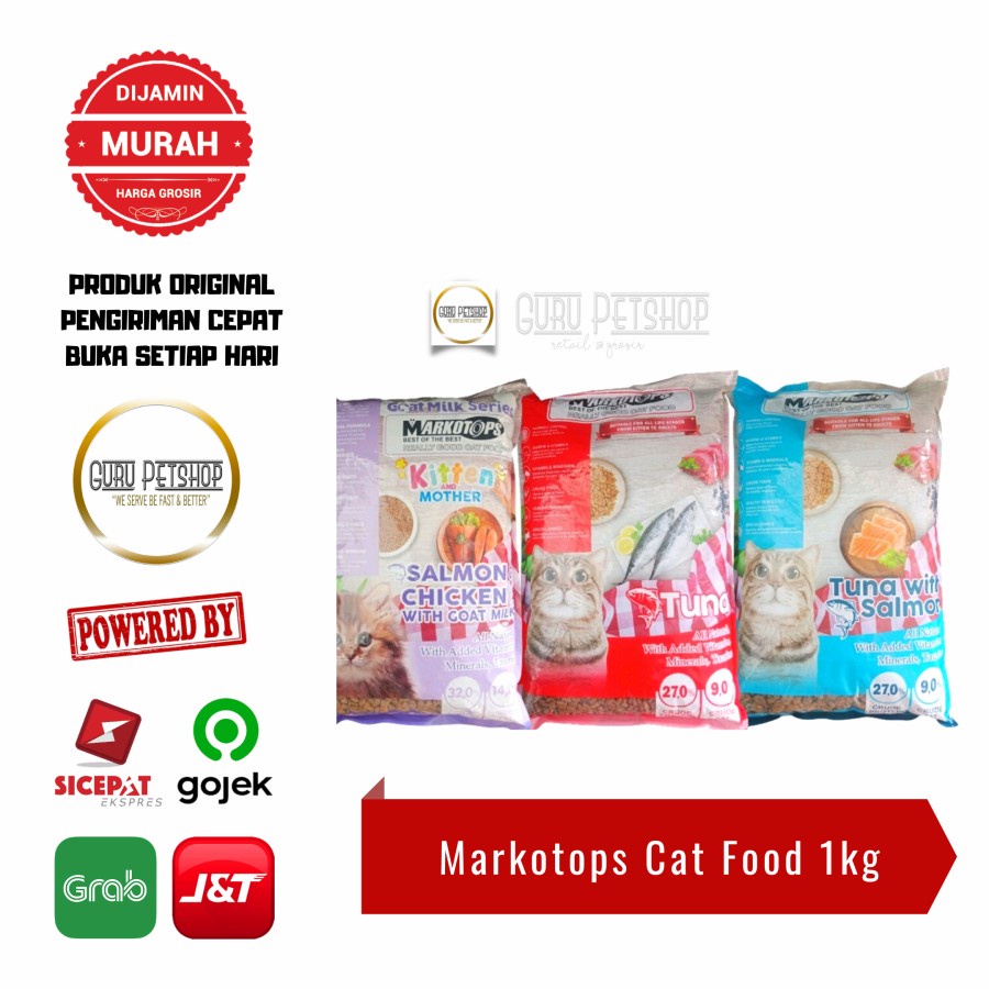 Markotops Cat Food Kitten 1kg Markotops Adult 1kg Markotops Dry Kucing