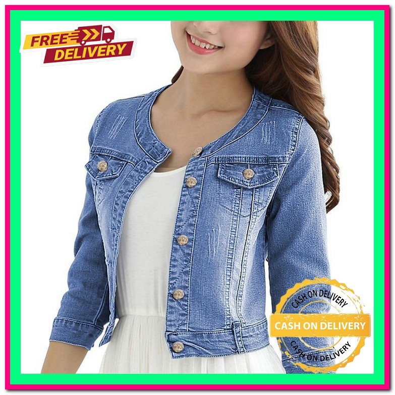 Jaket Wanita Jacket Jeans Cewek Kekinian Jins Korea Jaket Lepis W Rr12 Jaket Jeans Wanita Rawis De H