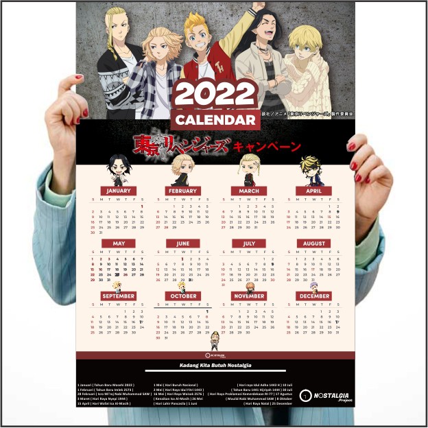 Poster Anime Terlengkap A3 - Kalender Anime 2022 Kimetsu no Yaiba Demon Slayer Tokyo Revengers Genshin Impact Haikyuu Jujutsu Kaisen-Tokyo Revengers B