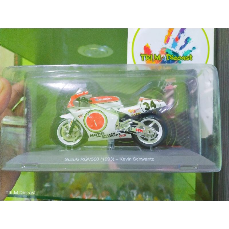 Miniatur diecast altaya Suzuki RGV500 (1993) Kevin Schwantz skala 1:18