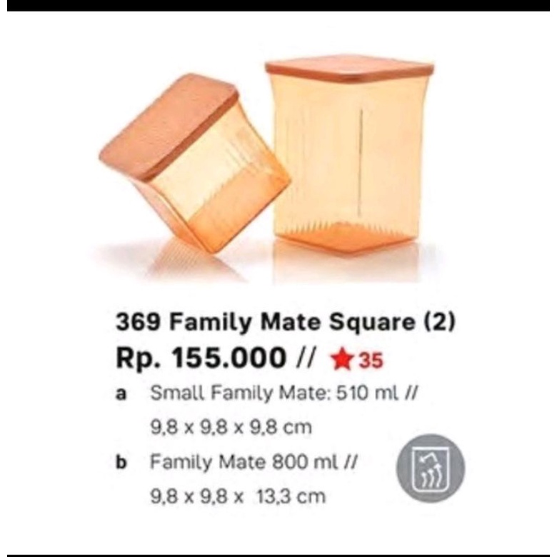 Toples tupperware / toples kristal tupperware/ Tempat snack Tupperware / Family mate gold tupperware