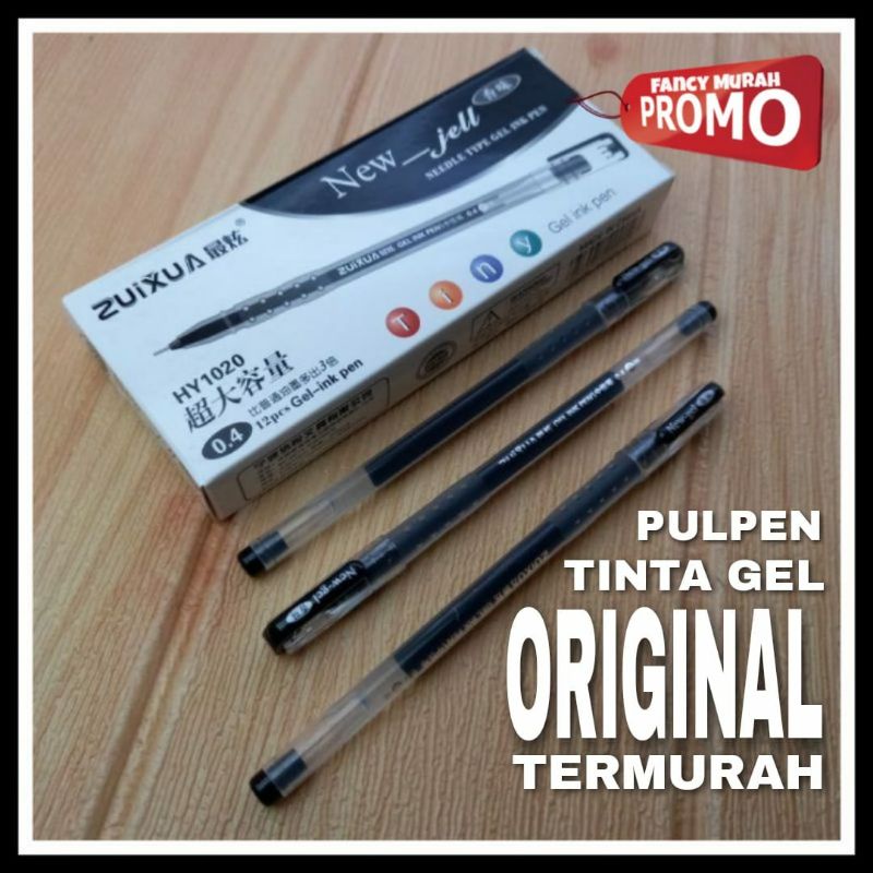 

(PROMO) 12 PCS PULPEN NEW JELL ZUIXUA HITAM HY1020 / BOLPOIN PEN GEL