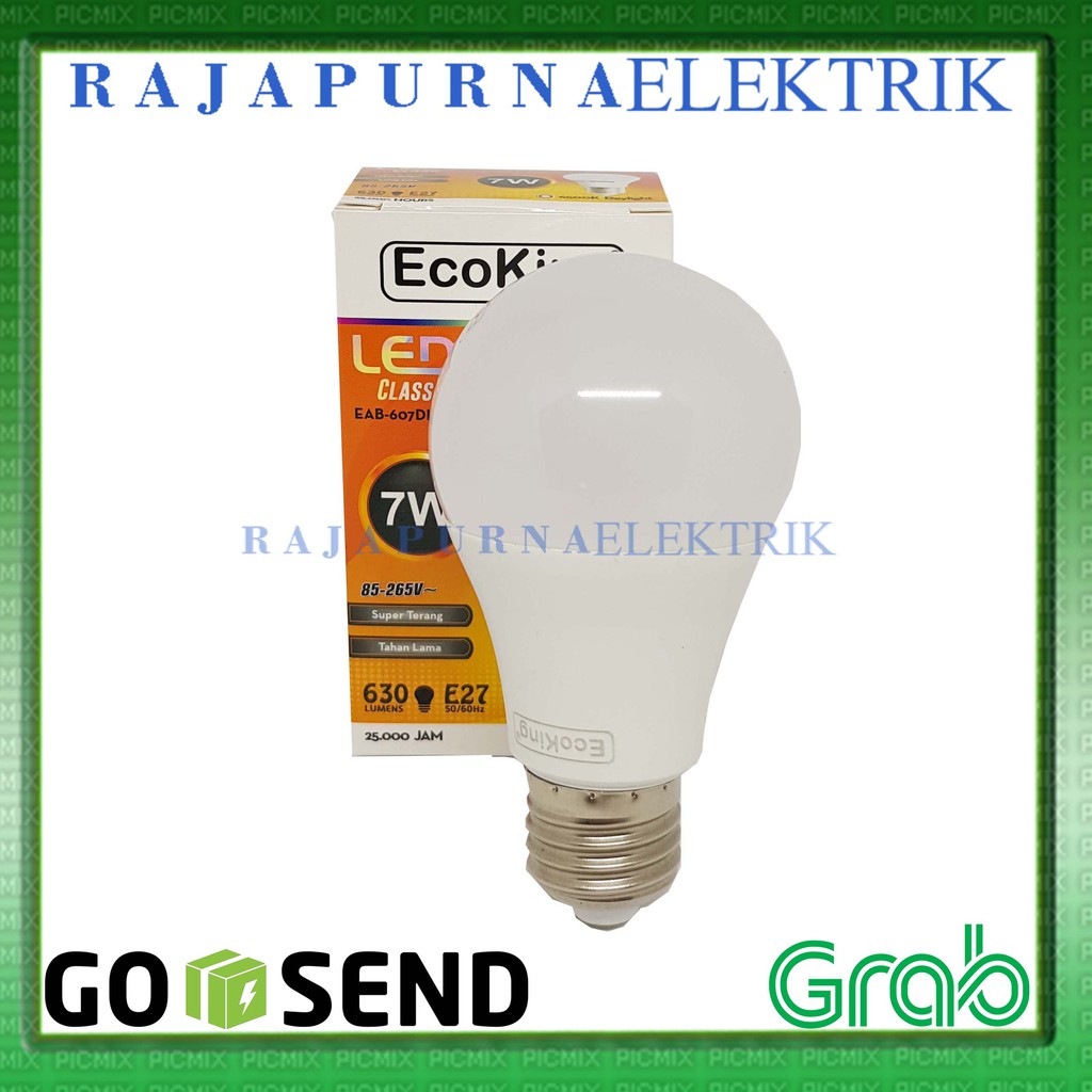 LAMPU LED 7W - 7 watt ECOKING SUPER TERANG - TAHAN LAMA (PAKET 10Pcs)