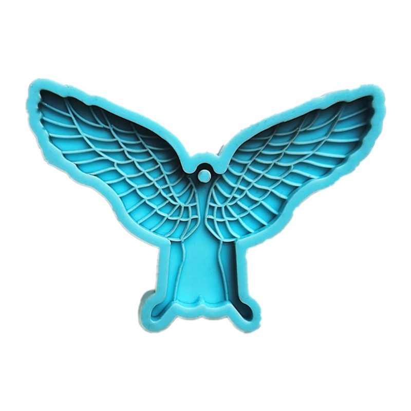 Glitter Angel Wing Back View Keychain Epoxy Resin Mold Pendant Casting Silicone Mould DIY Crafts Ornaments Jewelry Home Decorations Casting Tools