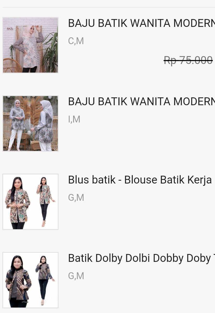 Atasan Batik Wanita Ppbtk07 Modern Batik Murah Cassual Atasanbatik Wanitabatik /atasanwanita...