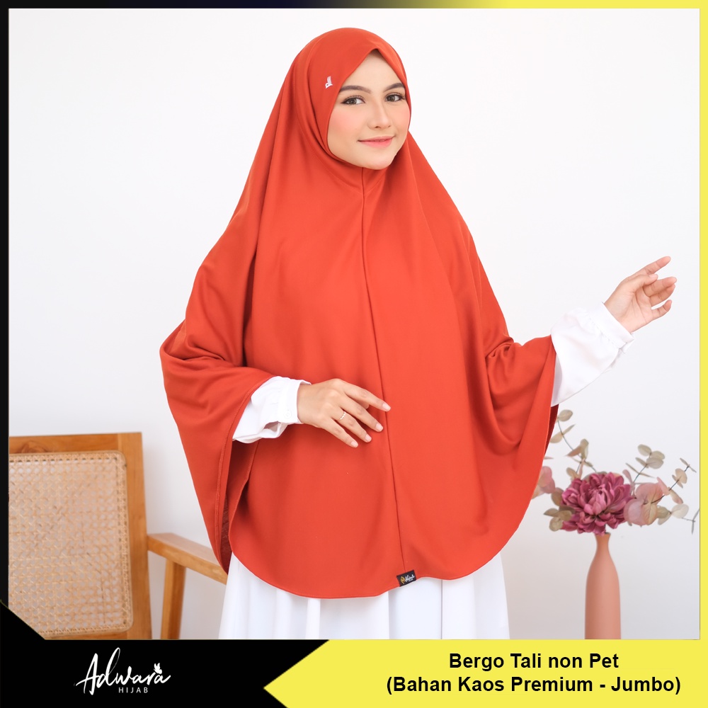ADWARA HIJAB Jilbab Najwa Non Pet Size Jumbo Kaos Premium (Tebal dan Adem)