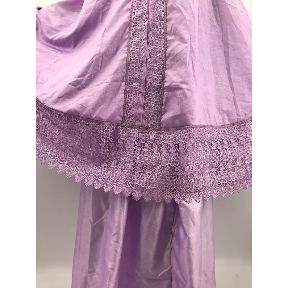 mukena velvet terbaru Mukena Bella Sutra Velvet Swarosky Purple murah dan bagus