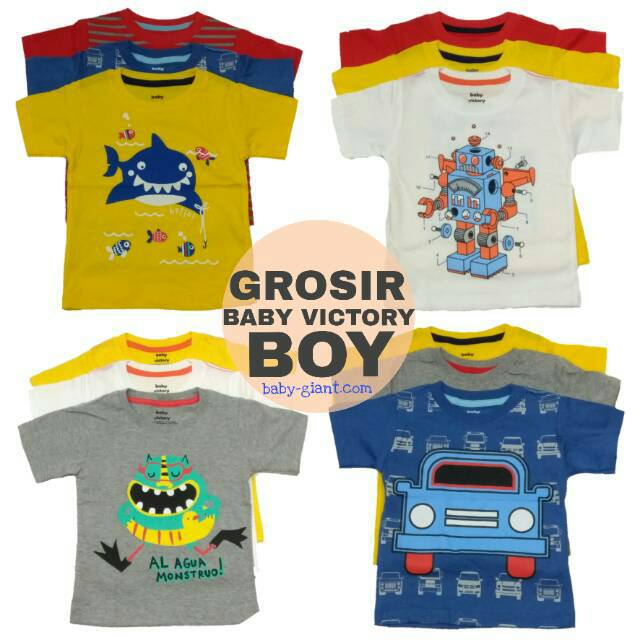  GROSIR  ECERAN Kaos  anak  baby  victory  BOY ukuran 1 3 