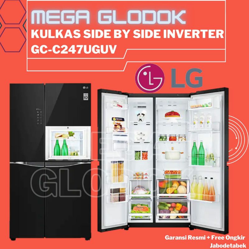 LG GC-C247UGUV Kulkas Side By Side Smart ThinQ 675 Ltr C247UGUV