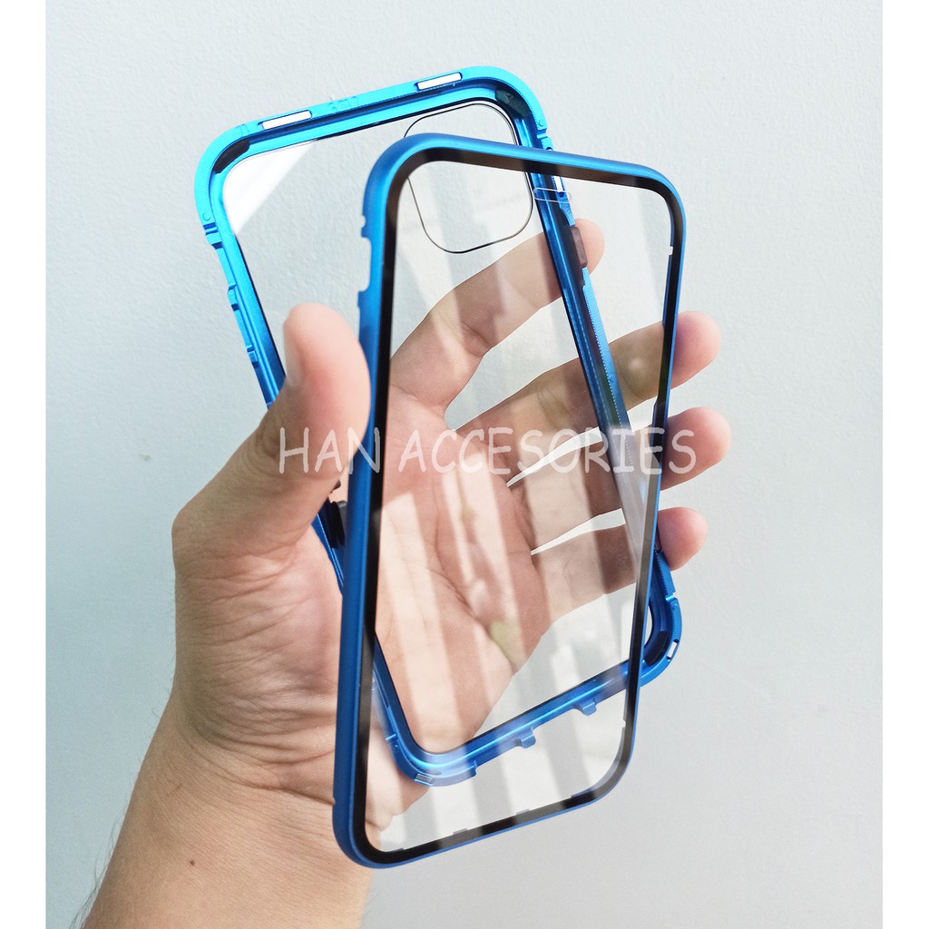 CASE IPHONE 11 6.1/11 PRO 5.8/11 PRO MAX 6.5 Case Magnetic 360 FULL GLASS Depan dan Belakang Full Protect