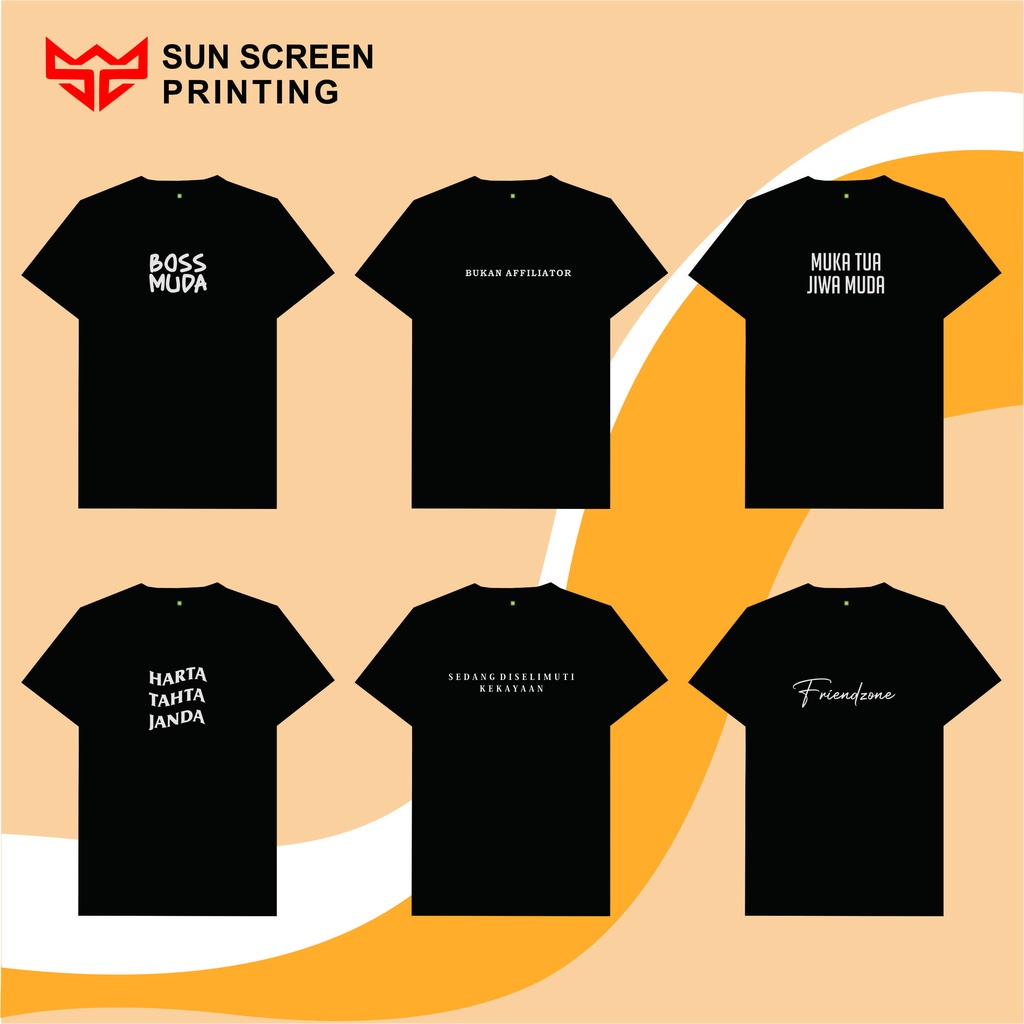 Kaos Custom Sablon Nama Satuan - Combed 30s