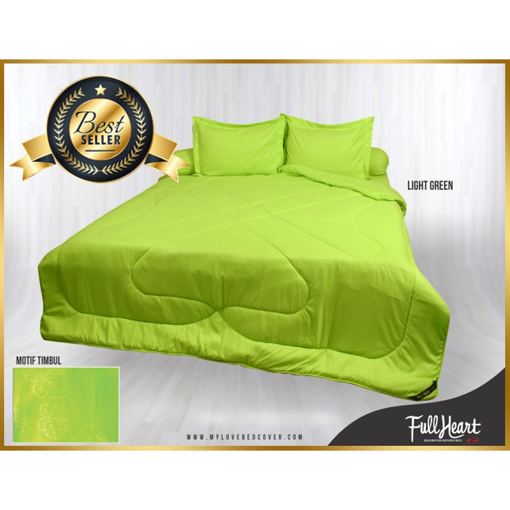 SPREI POLOS FULL HEART MY LOVE "LIGHT GREEN" SINGLE 120 x 200