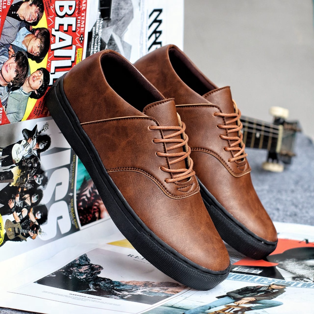 MOLK|Sepatu Formal Casual Pria Sepatu Oxford Pria Kulit Syintetik Trendy Fashion Kerja Kantor Sekolah Original Footwear