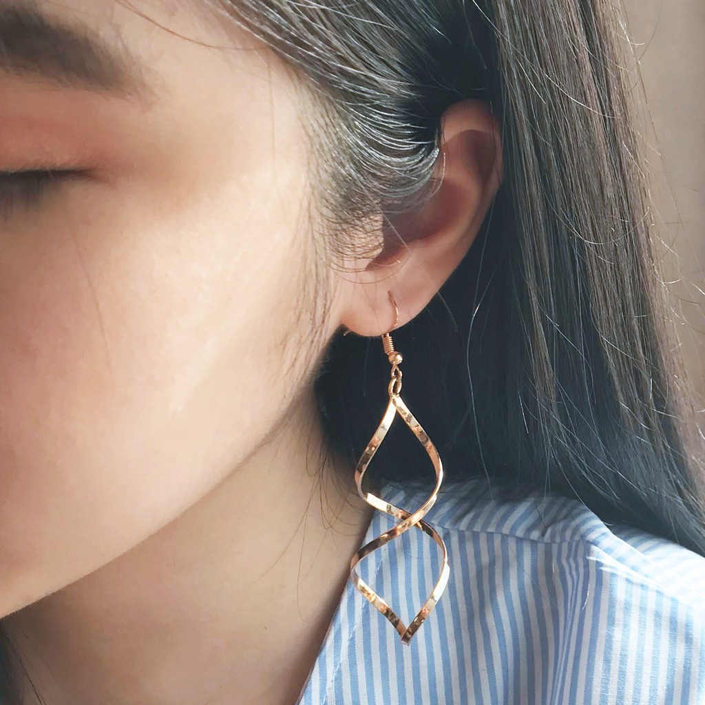 Anting Hook Pendant Ethnic Formal Minimalis Spiral Simple Basic Earrings