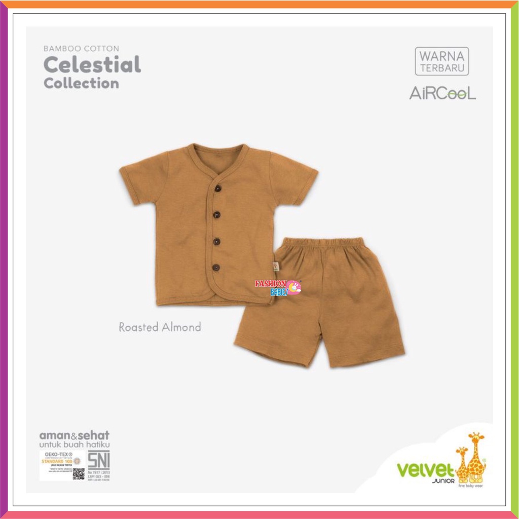 VELVET JUNIOR BAMBOO COTTON CELESTIAL PENDEK | VELVET POLOS TERBARU | SETELAN PENDEK KANCING &amp; OBLONG