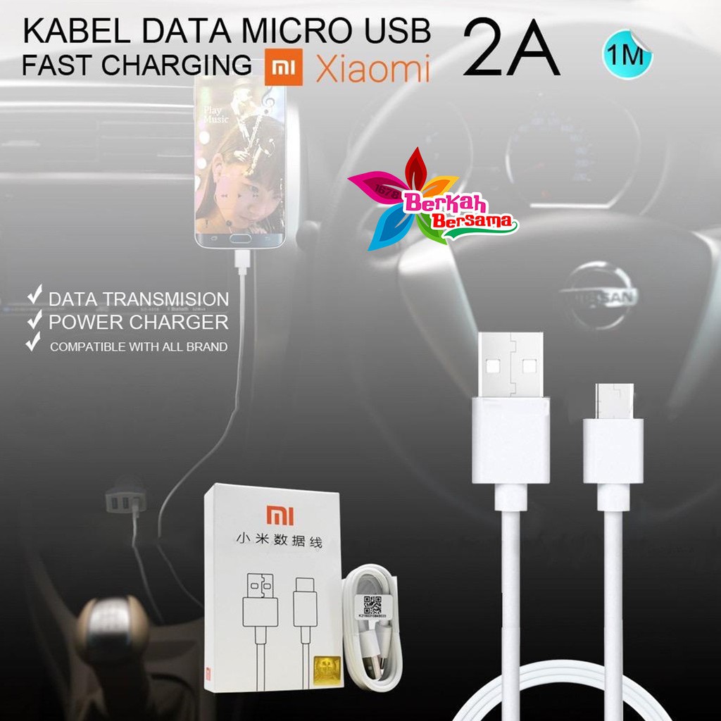 BM002 Mi9 WHITE XIAOMI KABEL DATA NEW MODEL ORIGINAL REDMI NOTE 5A 4 4X 7 6 6pro MICRO USB BB3883
