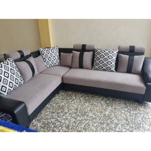 SET Kursi Sofa L / Sofa sudut minimalis MEWAH + Meja