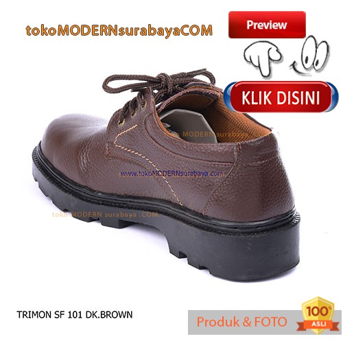 TRIMON SF 101 COKLAT sepatu kerja pantovel pria safety