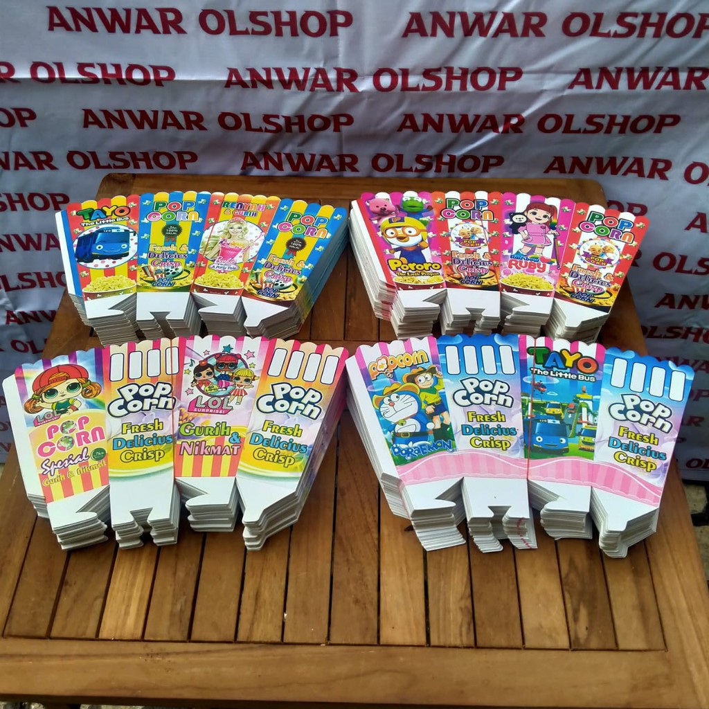 

kertas pop corn ukuran 12 x 6 isi 100 lembar // bungkus pop corn 12 x 6 terlaris