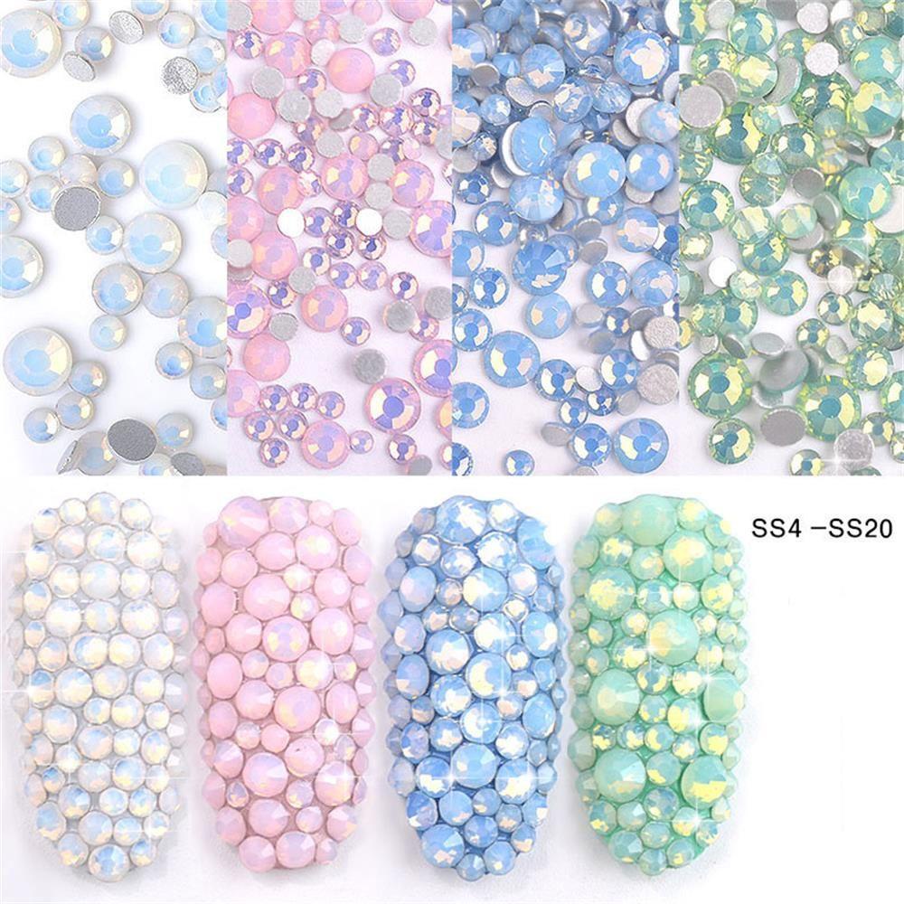 Chookyy Opal Nail Rhinestones Baru Multi Ukuran Manicure Dekorasi Nail Art Kristal