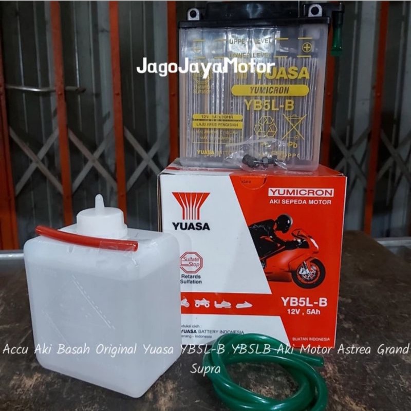 Accu Aki Basah Original Yuasa YB5L-B YB5LB Motor Astrea Grand Supra