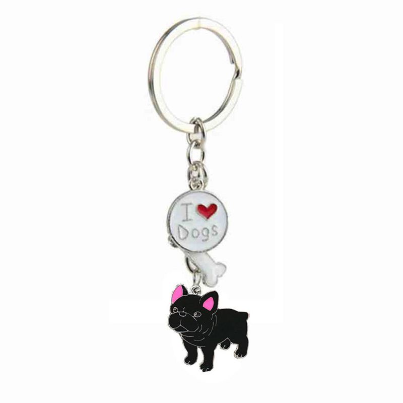 SIY  I Love My Dog Lovers Corgi Husky Bulldog Pet Puppy Pendant Key Chain Jewelry