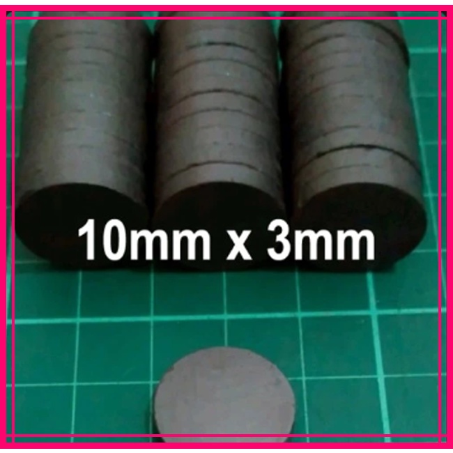 (10pcs) Magnet Hitam Magnet Ferrite Magnet Kulkas Mgnet Koin Magnet Bulat