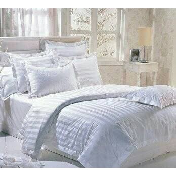 Bedcover Saja Bahan Dobby Warna Putih | Badcover Hotel |  Bedcover Only | Batcover Murah | Betcover 