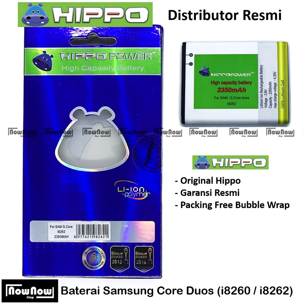 Baterai Hippo Samsung Galaxy Core 1 Duos i8260 i8262 Original Batre Batrai Battery HP Garansi Resmi