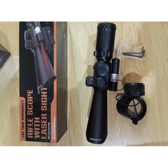 BARANG BARU Teropong tele M8 LS 3.5-10x40 E Red Laser