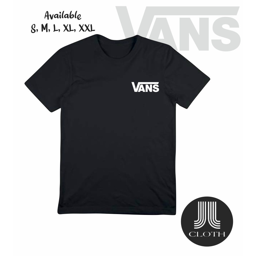 T shirt Baju Kaos Distro Pria Wanita Vans Logo Cotton Combed 30s