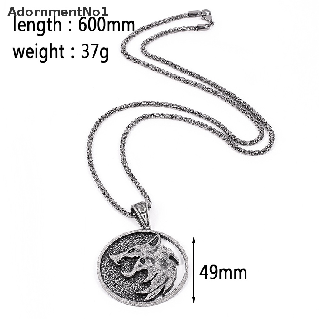 [AdornmentNo1] Top Quality Wizard Wolf Wild Hunt 3 Figure Game Wolf Necklace Men Necklace [new]